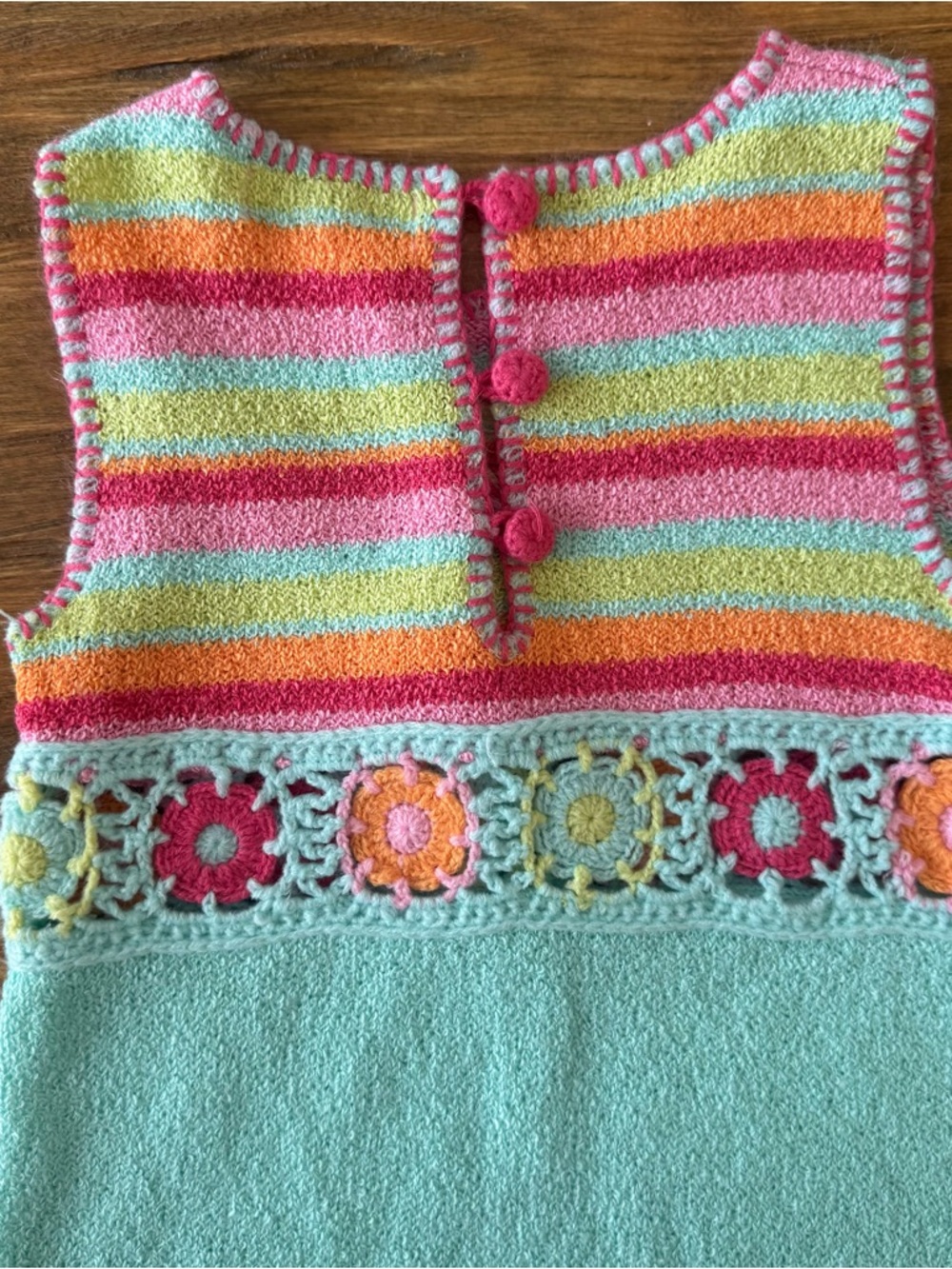 Deux par Deux Multicolor Crochet Knit Dress Size 3 - Picture 9 of 10